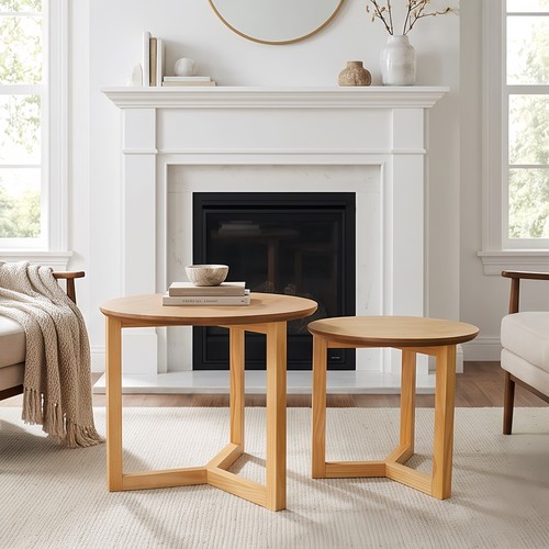 Walnut finish piece round - finish, 2-piece